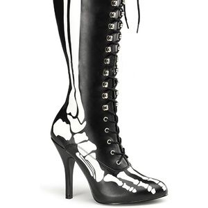 Skeleton X-Ray Knee High Boots. Halloween. Horror. Stiletto Pumps.